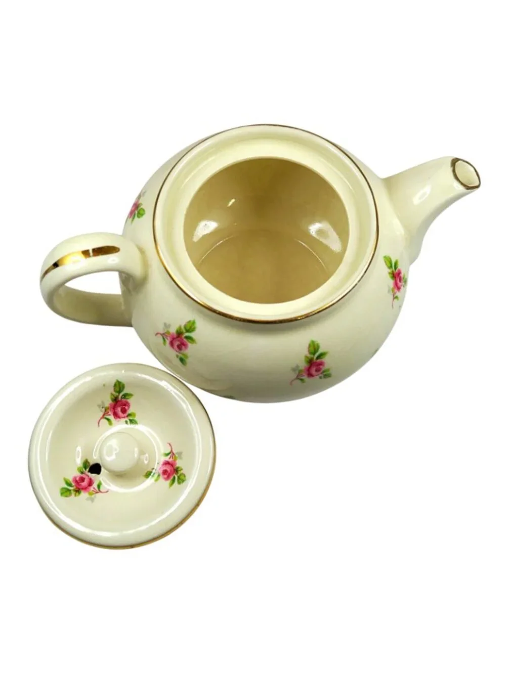 Sampson Bridgwood 14oz Floral Teapot c1950s Roses #42 Mold Made in England